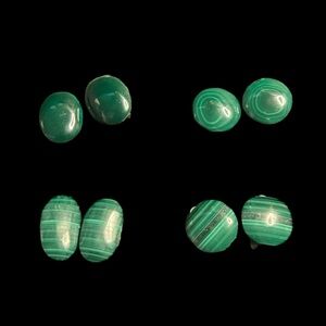 Green Clip-On Earrings Set